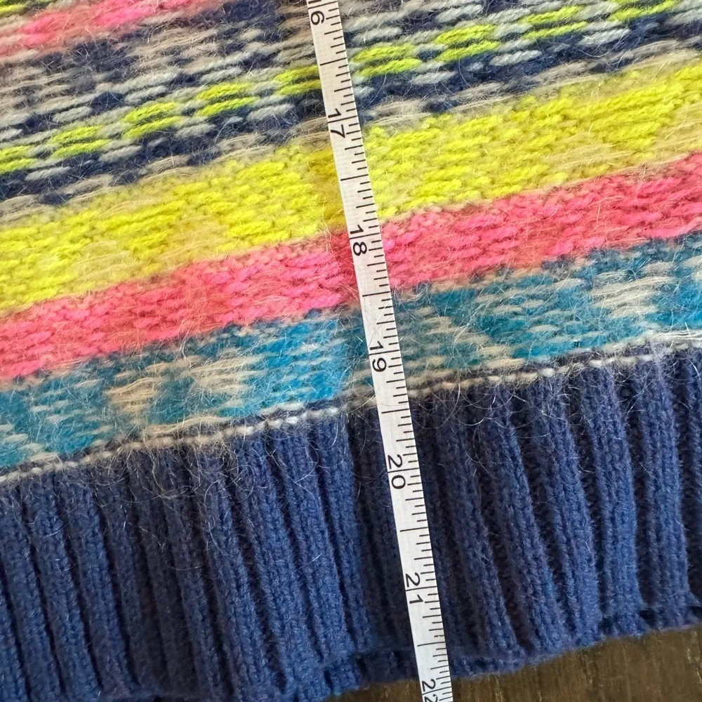 J. Crew Multicolor Fair Isle Patterned Crew Neck Wool Sweater NWT